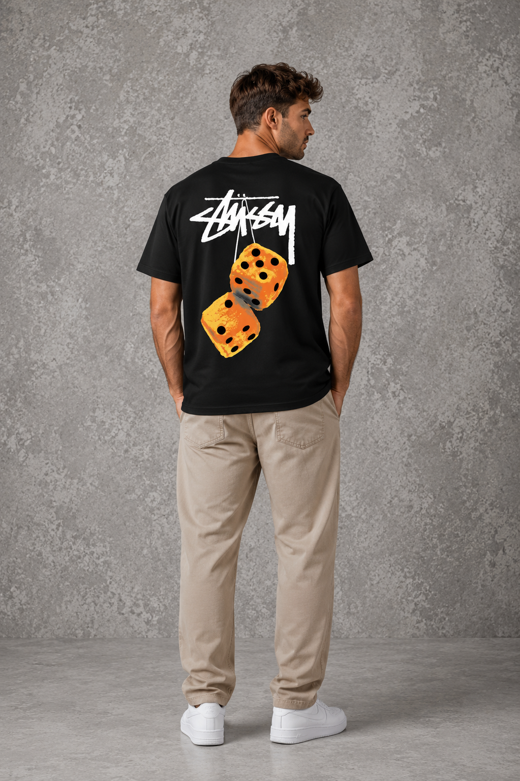 Stusy Orange Dice T-Shirt
