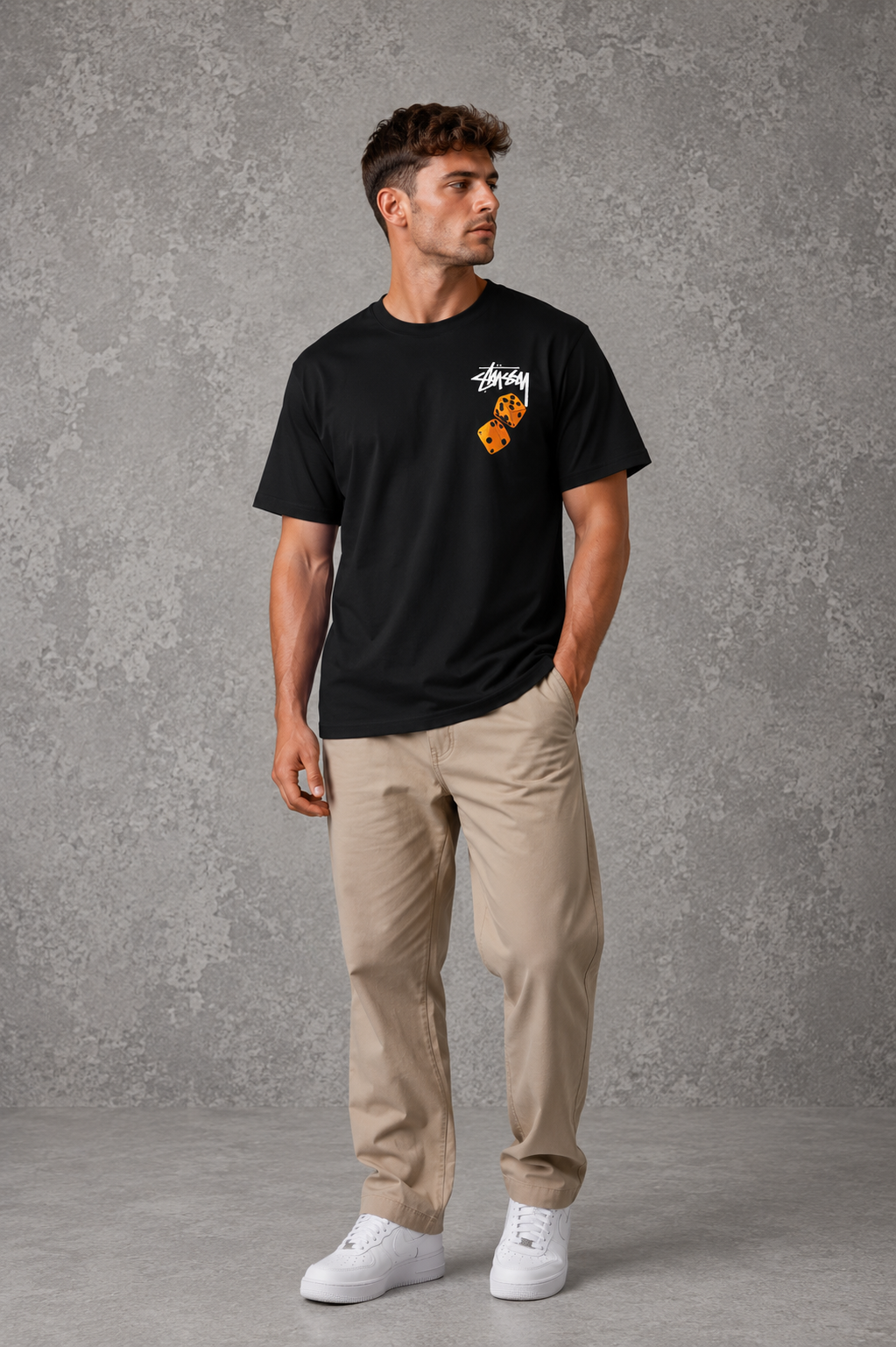 Stusy Orange Dice T-Shirt