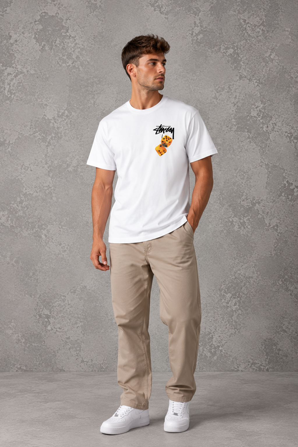 Stusy Orange Dice T-Shirt