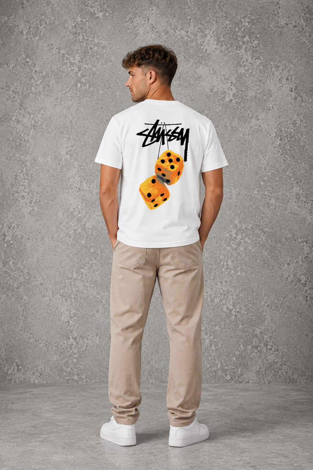 Stusy Orange Dice T-Shirt