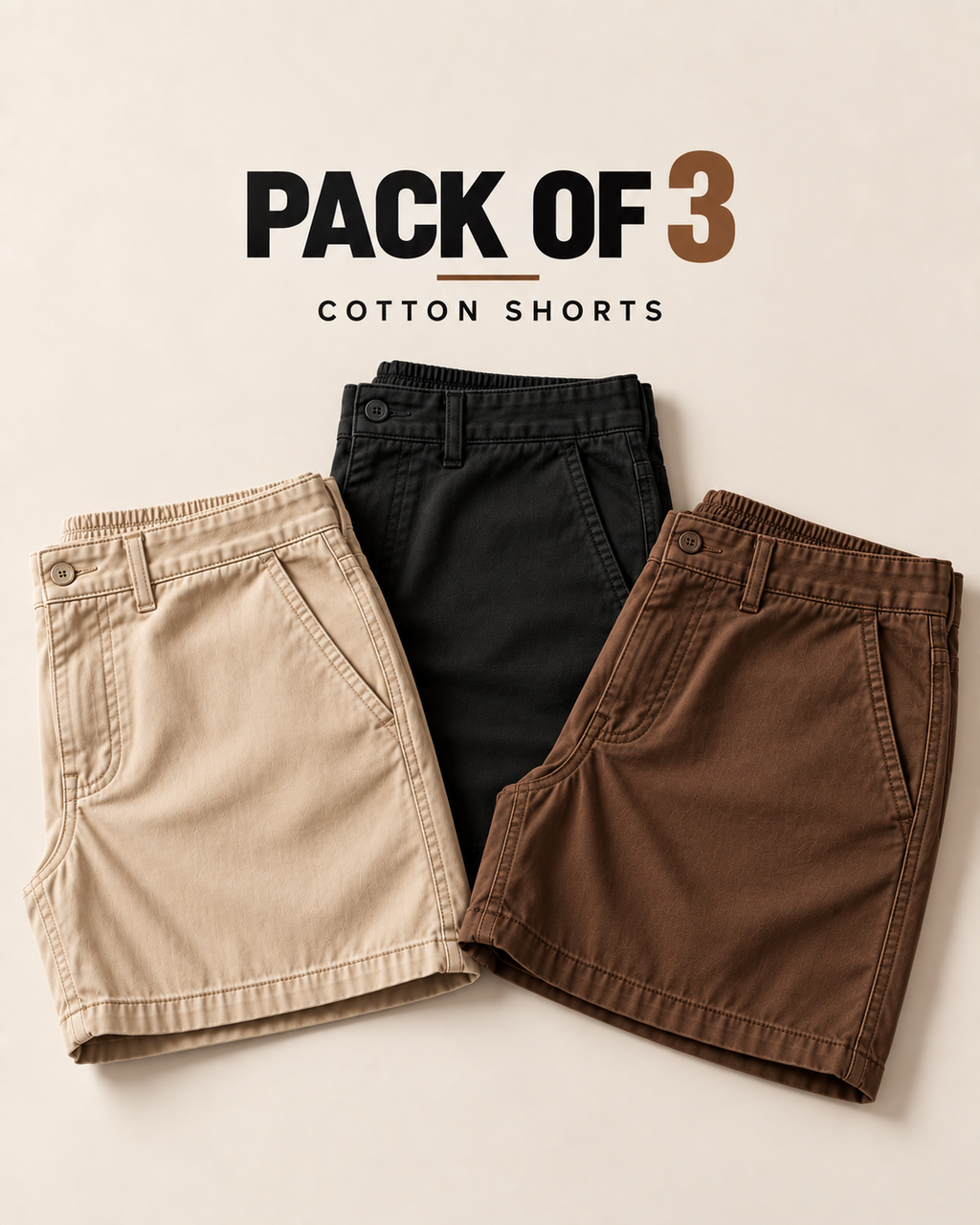 Pack of 3 Cotton Shorts
