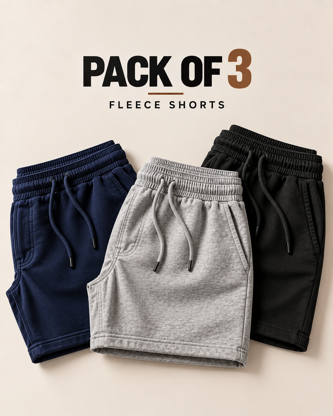 Pack of 3 Fleece Shorts