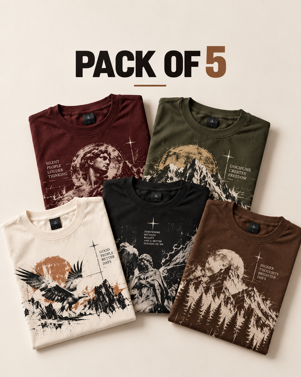 Pack of Five Graphic Tees