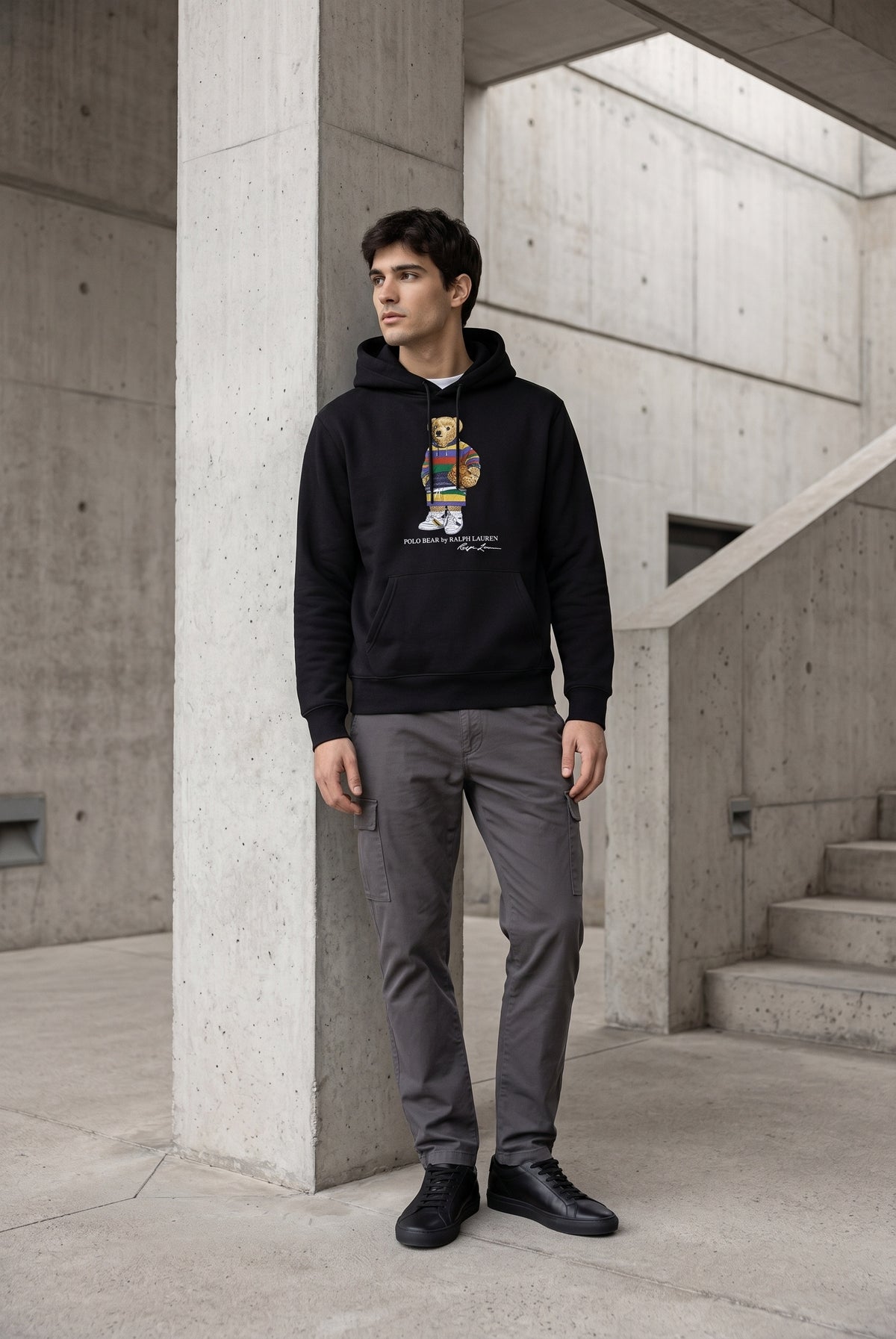 Essential Black Hoodie 020