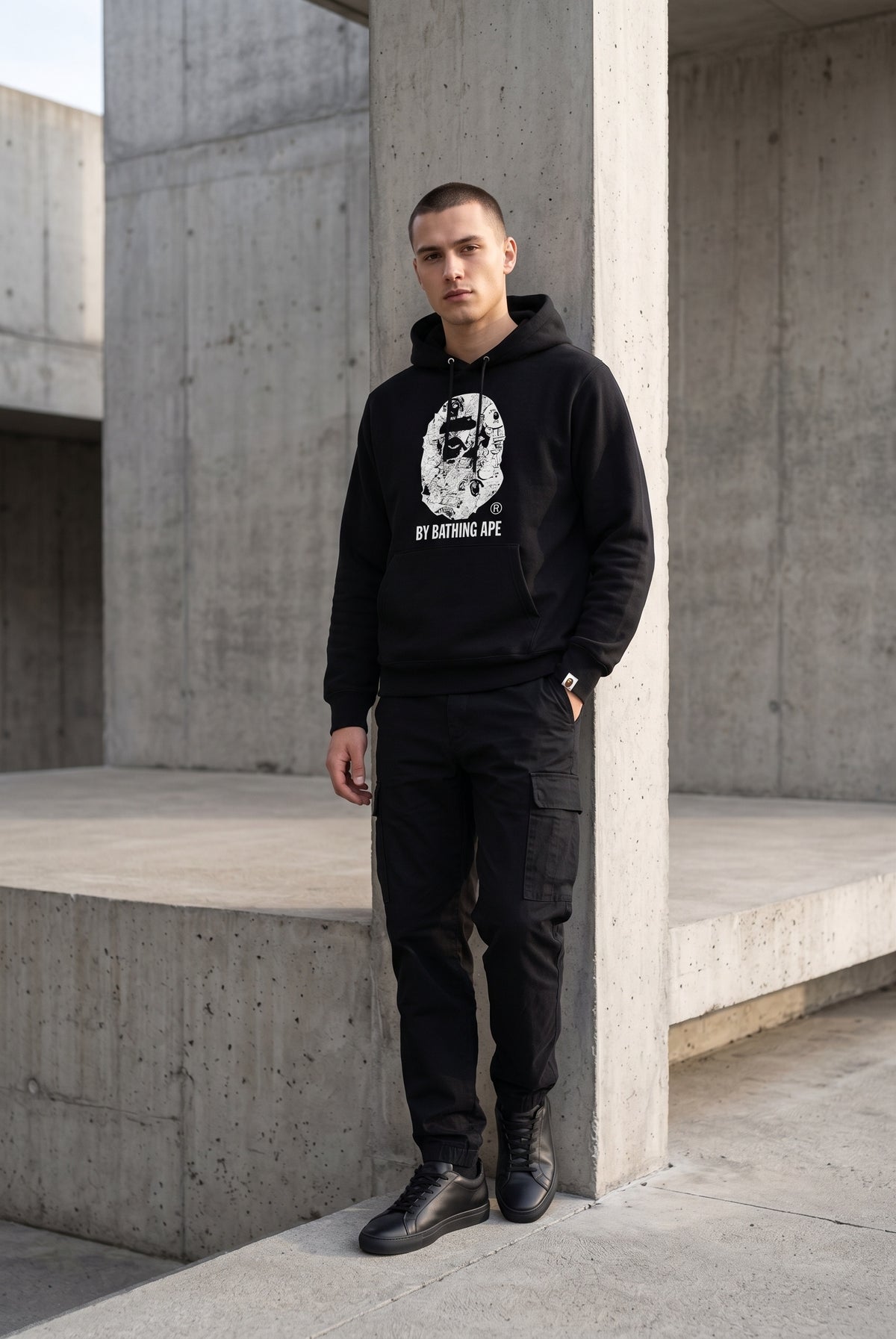 Essential Black Hoodie 027