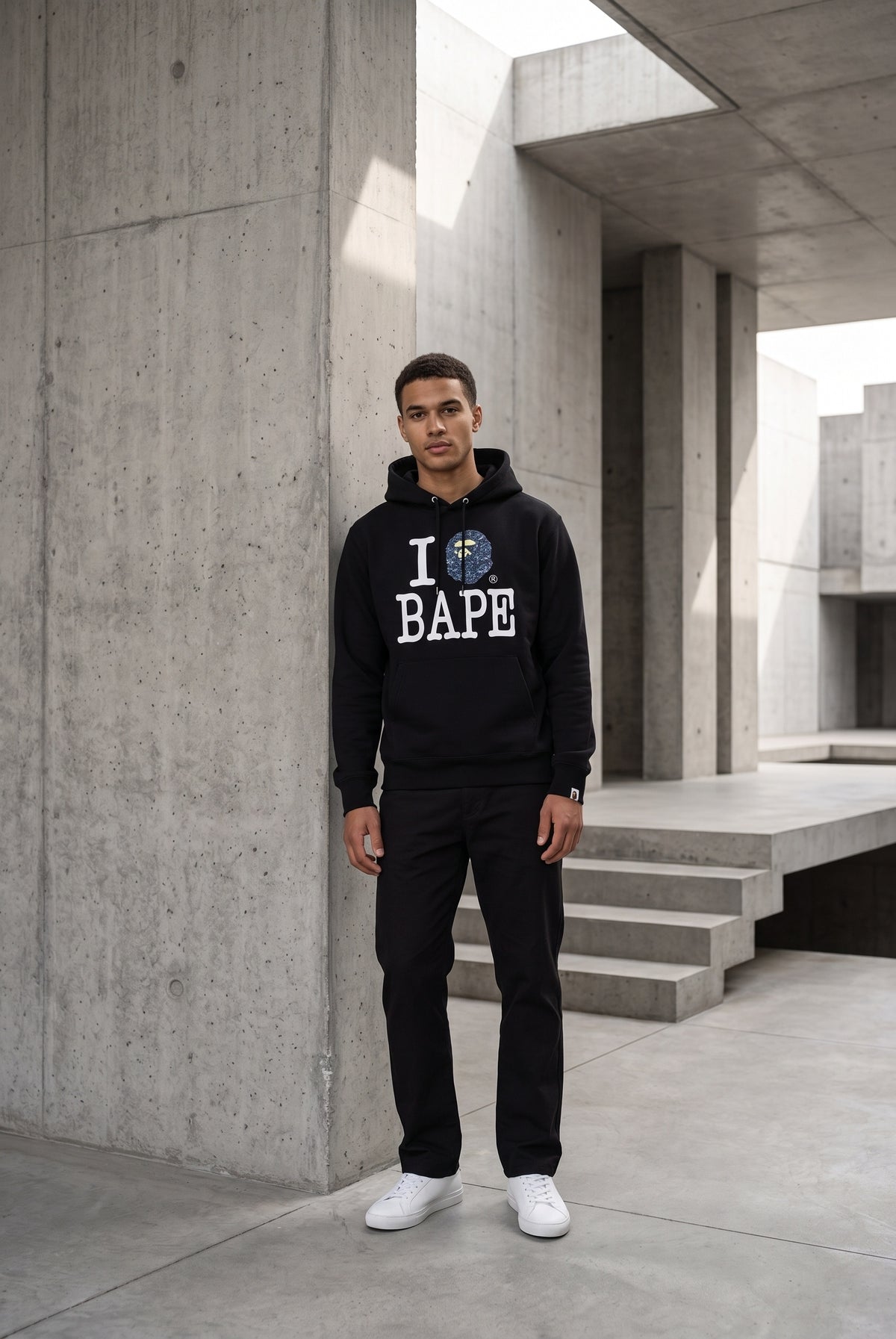 Essential Black Hoodie 028