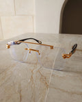 Gold Rimless Sunglasses 002