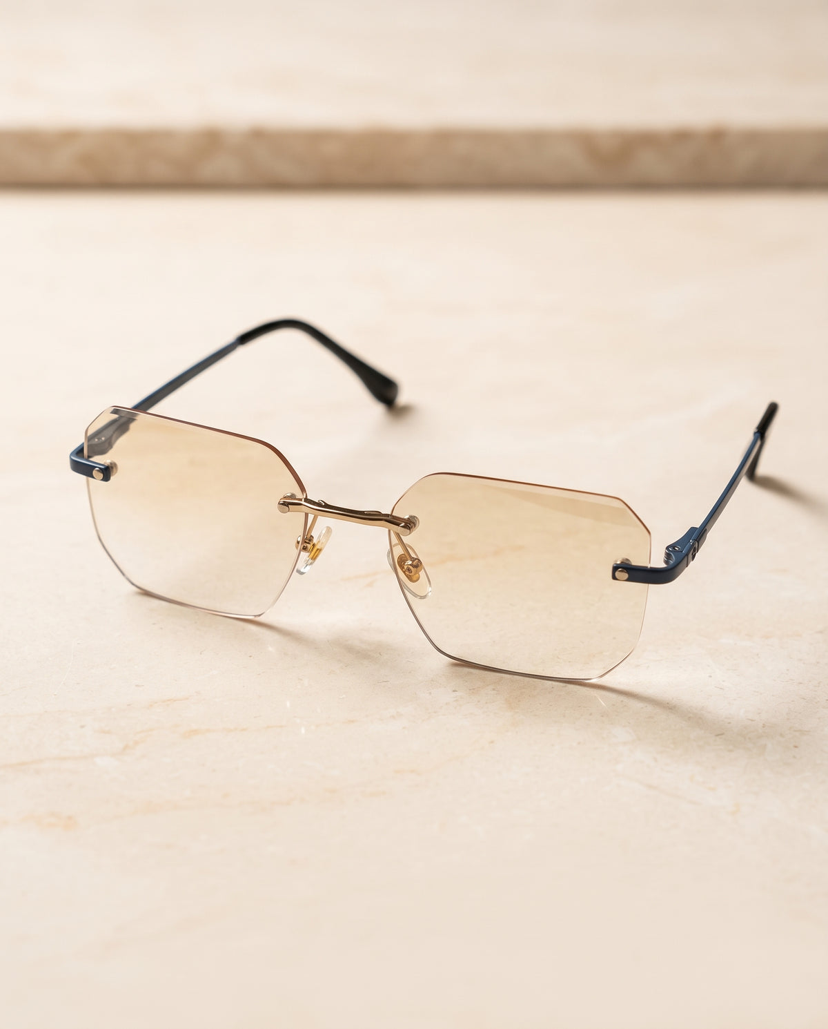 Brown Rimless Sunglasses 008