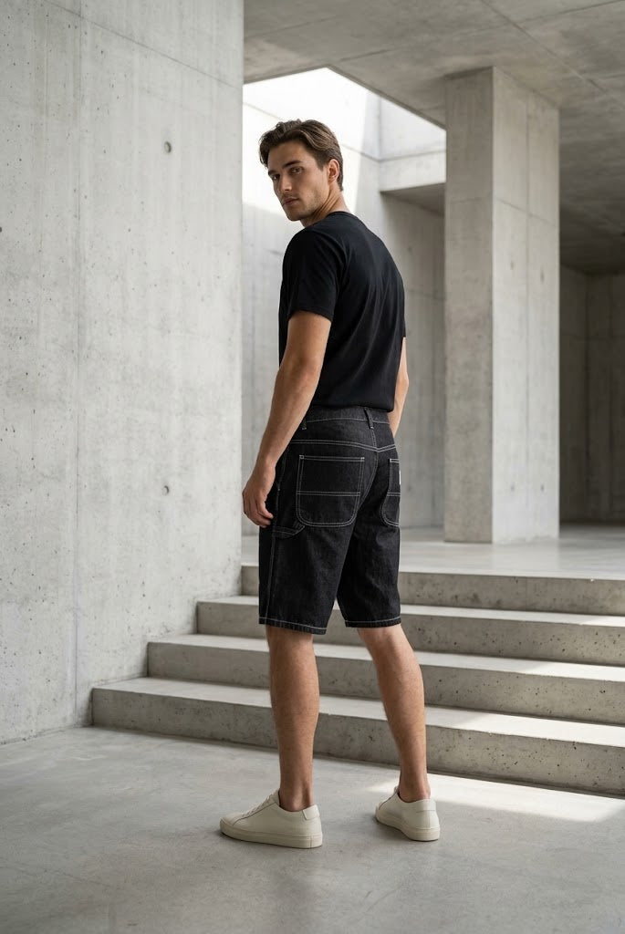Black Denim Shorts 003