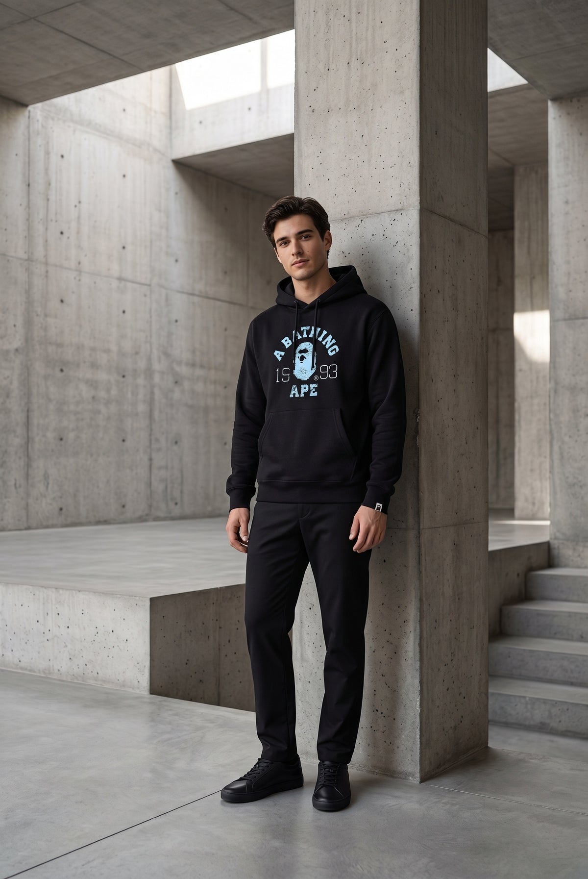 Essential Black Hoodie 011
