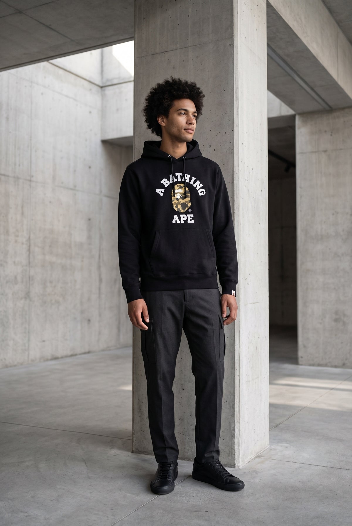 Essential Black Hoodie 007