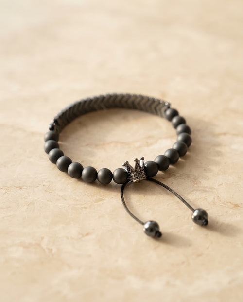 Black Bead Bracelet 001