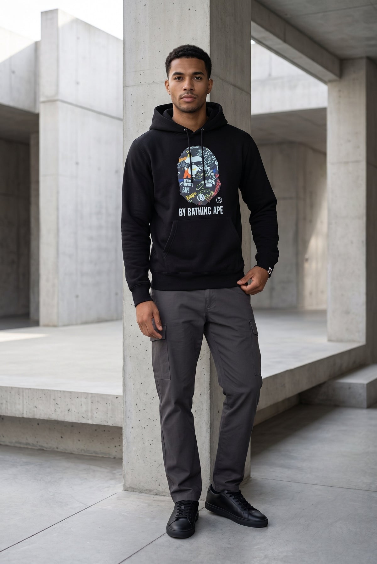 Essential Black Hoodie 009