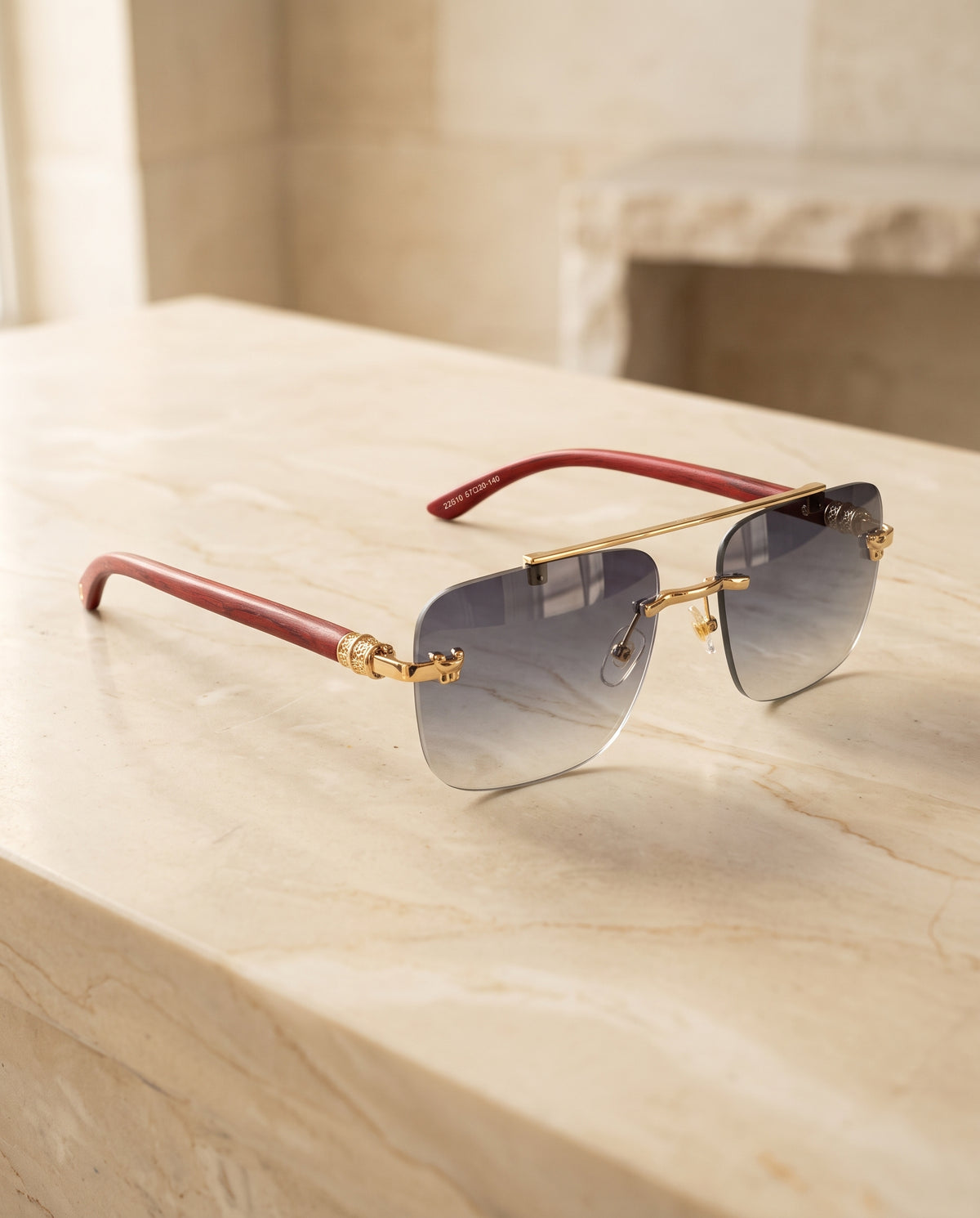 Grey Rimless Sunglasses 005