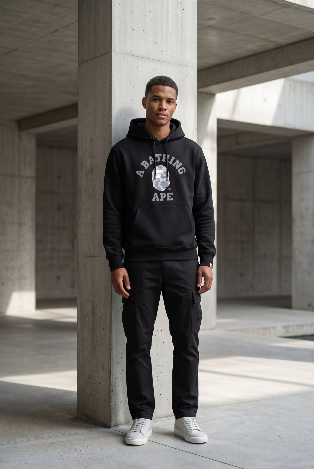 Essential Black Hoodie 014