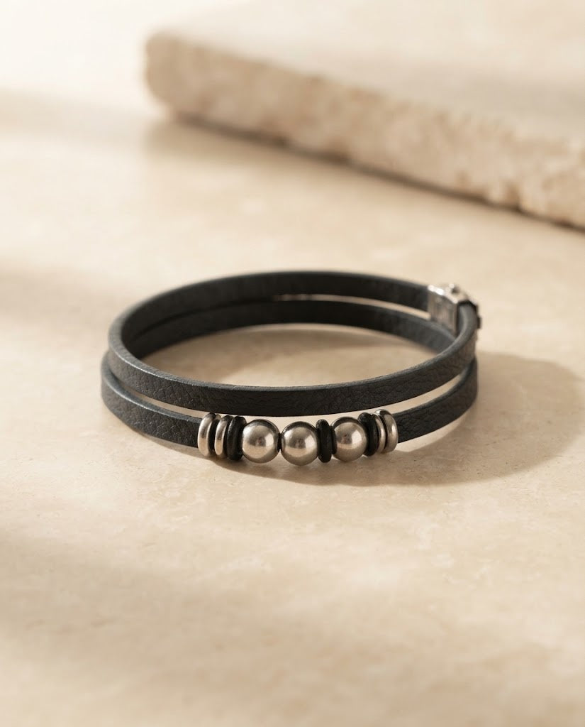 Black Bead Bracelet 008