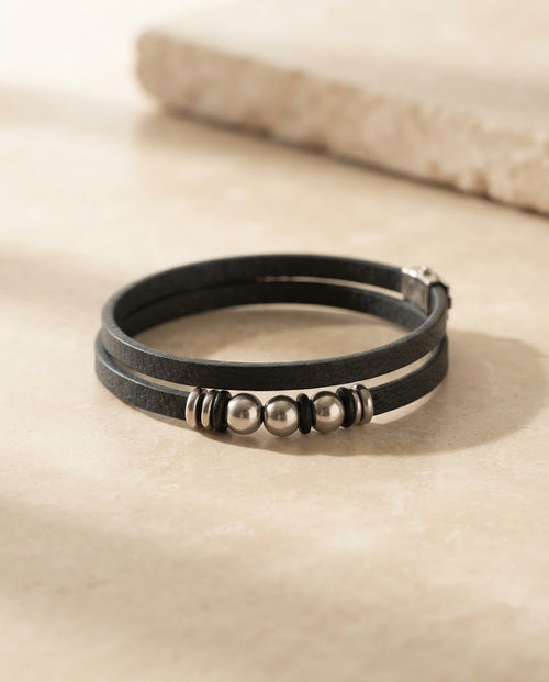 Black Bead Bracelet 008