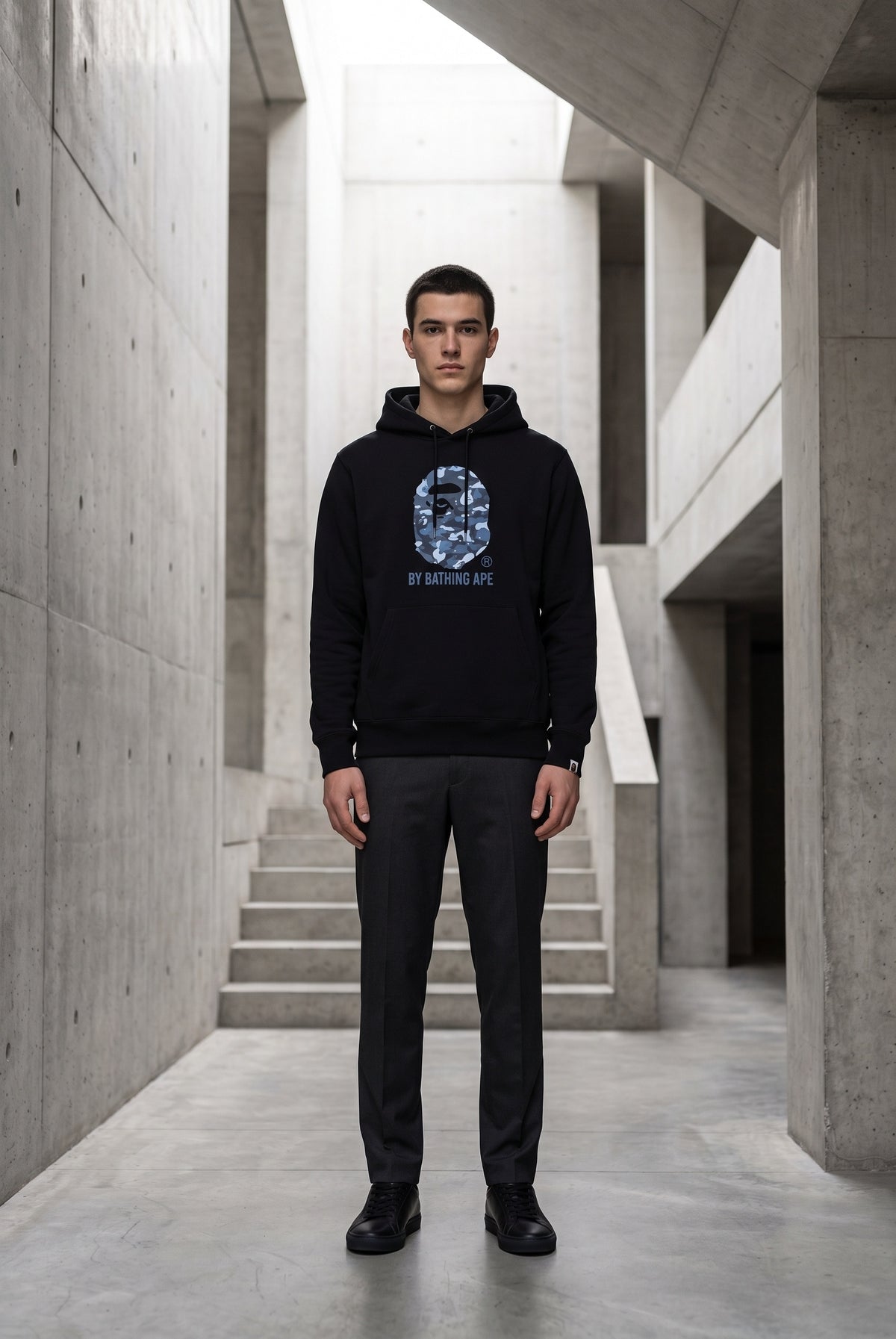 Essential Black Hoodie 013
