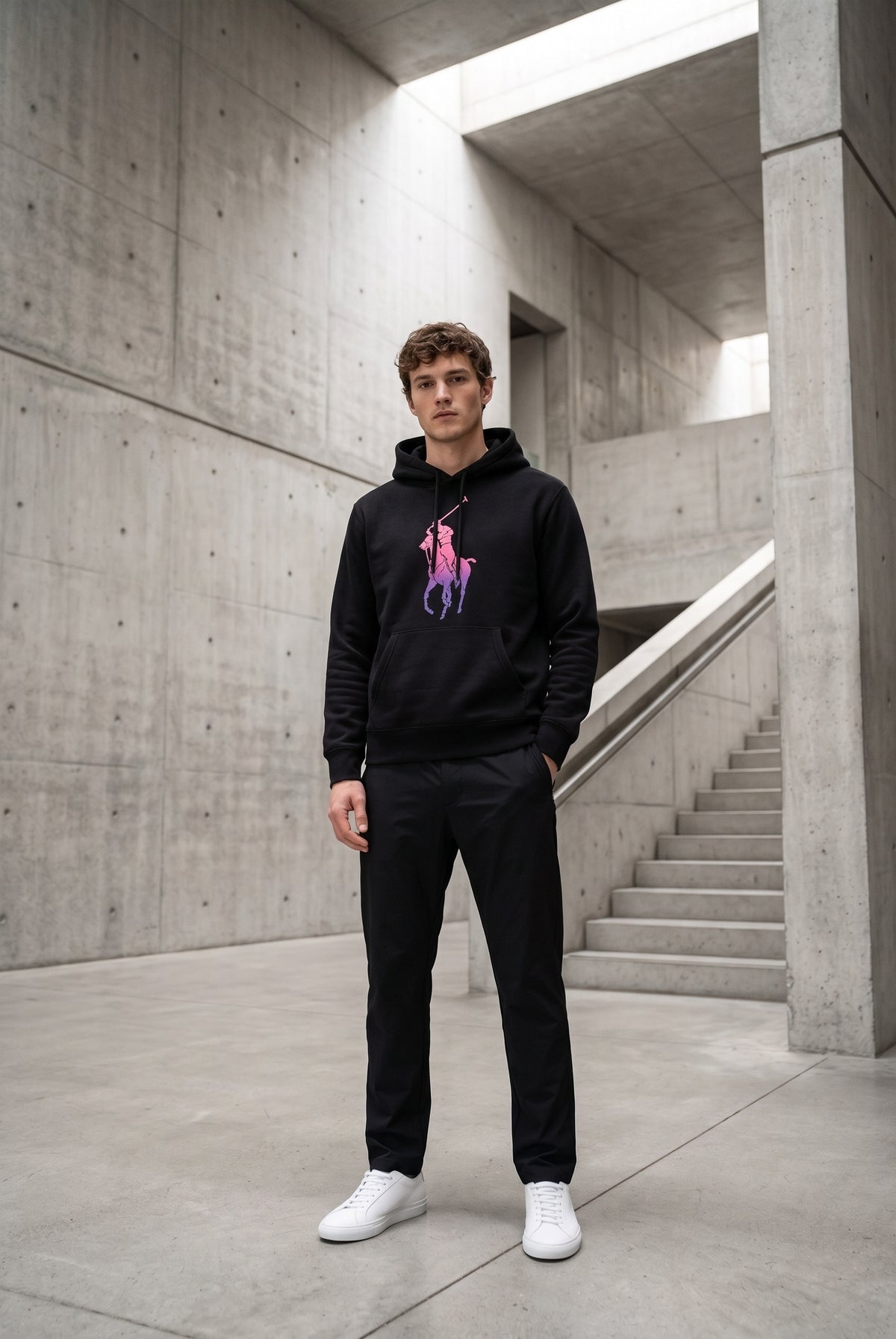 Essential Black Hoodie 016
