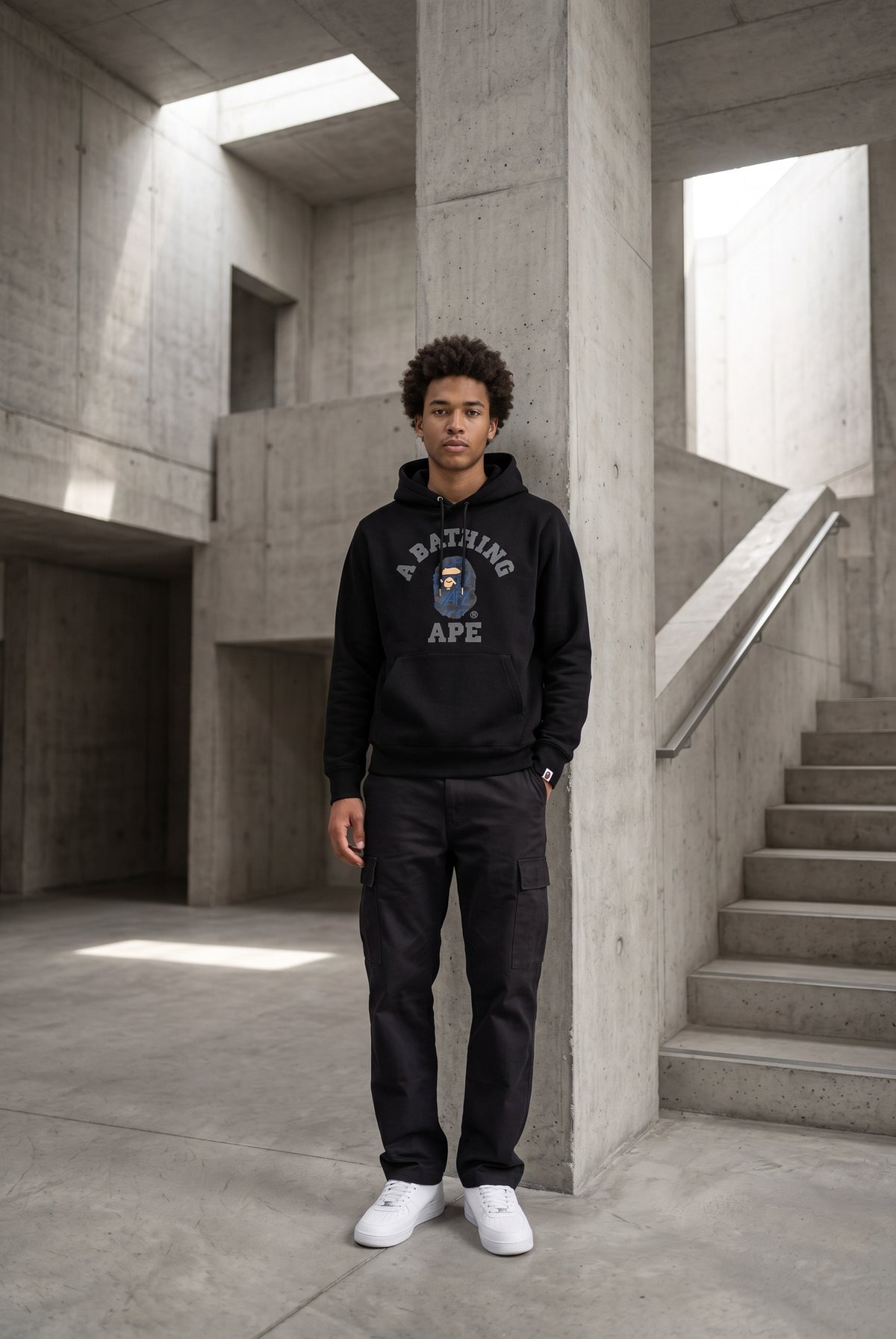 Essential Black Hoodie 015